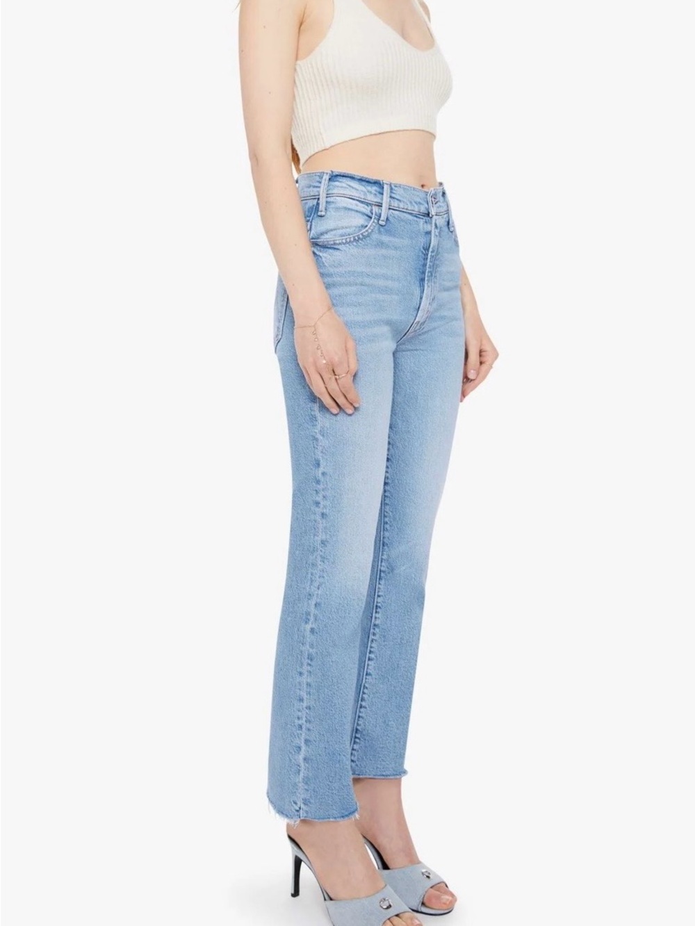 MOTHER Hustler Ankle Fray Straight Jeans - Size 25